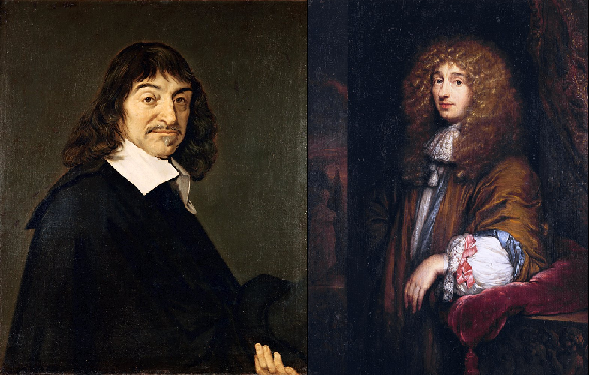 Retratos de Descartes e Huygens